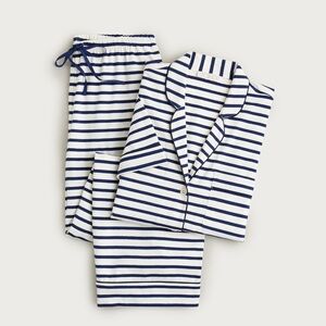 J.Crew NWT Dreamy Cotton-Blend Short-Sleeve Pajama Pant Set size Medium